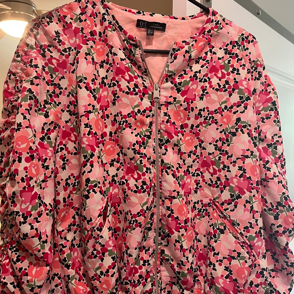 Pink floral jacket, Zara